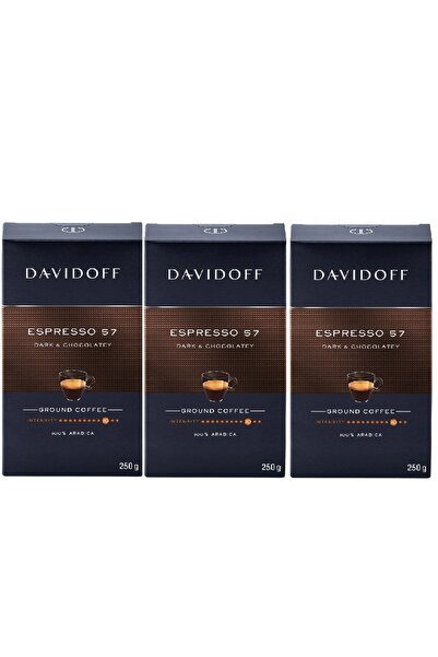 Davidoff Espresso 57 Intense, Ground Coffee, 250 g - 3 Pieces (Three Packs)