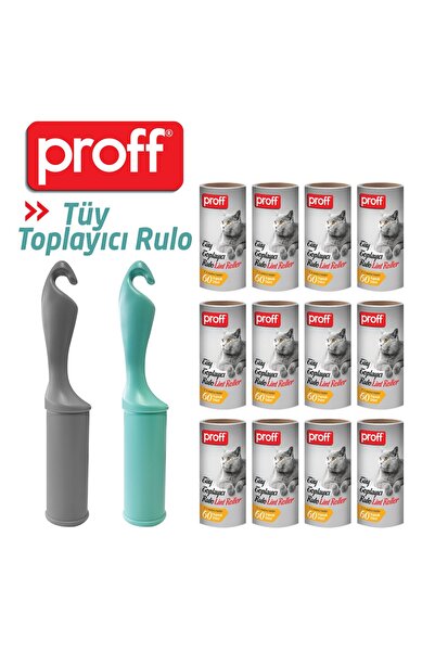 Proff Tüy Toplayıcı 12 Li Yedek Rulo ve 2 Adet Aparat (12X60 = 720 YAPRAK)