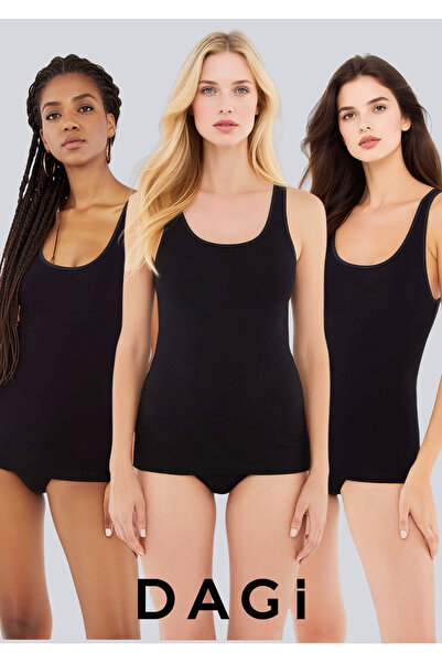 Dagi Kadın 3 Adet Basic Pamuklu & Esnek Kalın Askılı Atlet - Konforlu Günlük ...