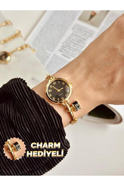 MERW Vanessa Model Camera Black Charm Women's Wristwatch with Gift