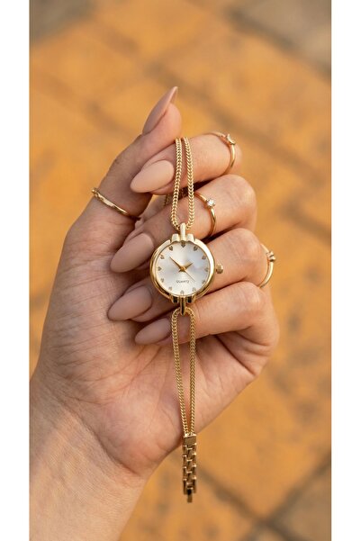 KLISHE Butik ساعة نسائية من الفولاذ باللون الذهبي إصدار كلاسيكي فاخر |   ساعة...