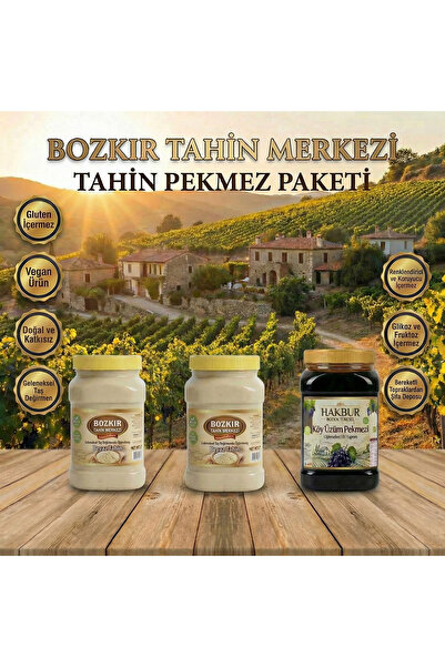 Hakbur Bozkır Yöresel Bozkır Tahin Merkezi Stone Mill White Tahini 935 Gr 2 P...