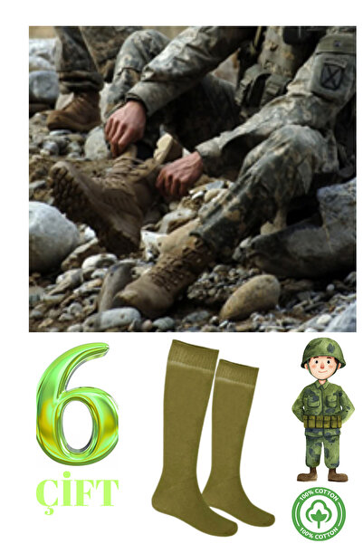 DİLRUBA AVM 6 Pairs of Soldier Socks Lycra Combed Cotton Flexible Socks Long ...