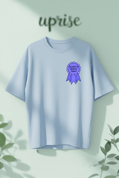 Vordevia Tricou supradimensionat din bumbac imprimat cu mesajul „Talked To Pe...