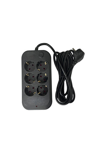 layfhex Termal Akım Korumalı Altılı Grup Priz Çoklayıcı 3 Metre Çocuk ve Isı ...
