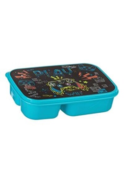 Jumbo Plastic Lunch Box with 3 Compartments Blue Gamer for Kids 970 ml