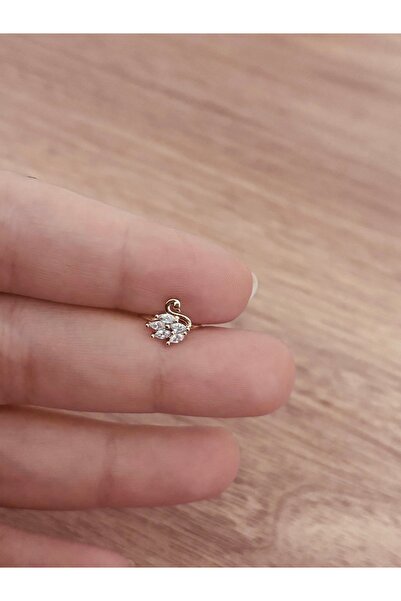 IŞILTI Zirkon taşlı tragus helix lobe uyumlu çelik piercing