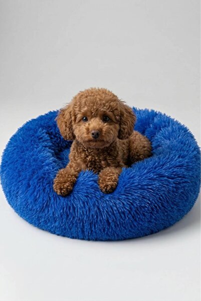United Colors of Benetton BNTMKT-0012-2-BL Uzun Kürklü Donut Kedi&Köpek Yatağ...