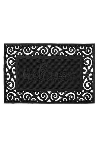 OEM Μαύρο λαστιχένιο χαλάκι εισόδου  "Welcome " 60x40εκ.