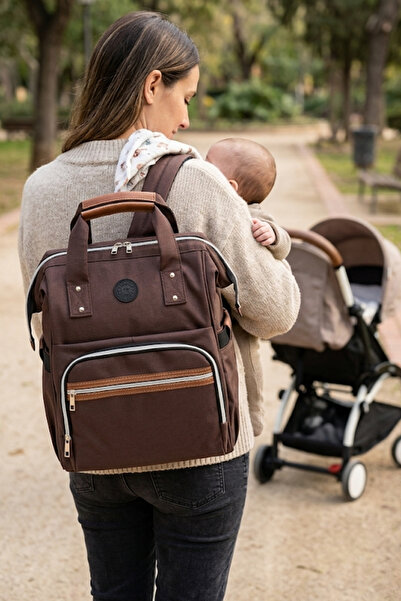 FOCUX -06 Mother Care Baby Bag Mother Bag Backpack Brown