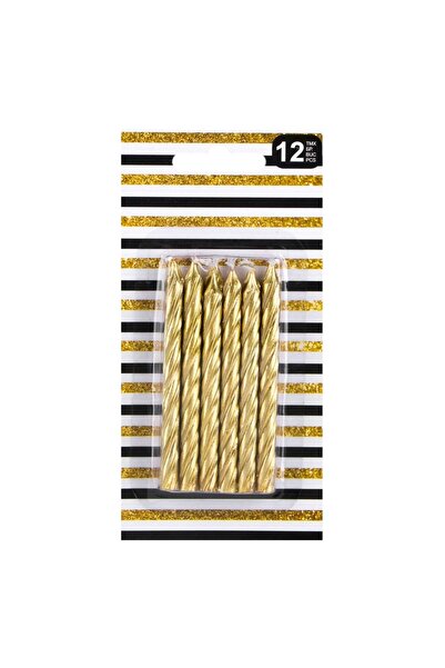 OEM Golden Spiral Birthday Candles 8.5 centimeters. - 12pcs