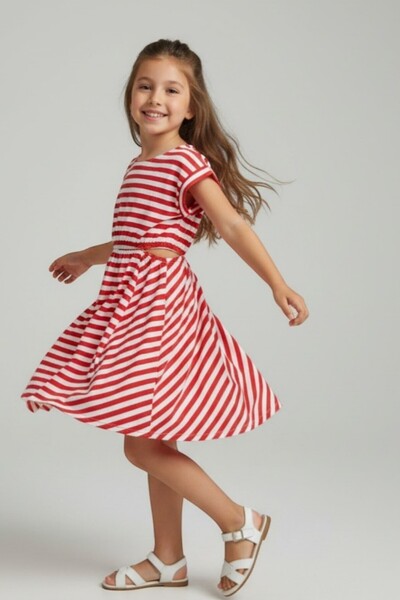 QUB CLUB Girl's Summer Daily Combed Cotton Holiday Dress