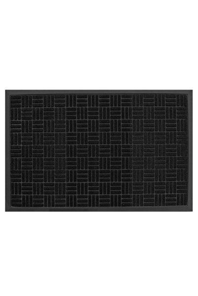 OEM Μαύρο χαλάκι εισόδου με γραμμικό σχέδιο 90x60εκ.
