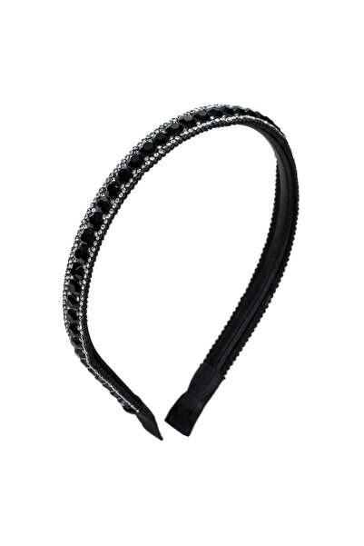 OEM Coronita Par Subtire cu Pietre Negre & Strass pentru Femei