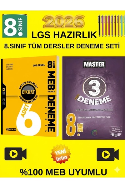 Hız Yayınları Hız LGS 8.Sınıf 6lı Genel Deneme+Okyanus Master 8.Sınıf LGS 3 D...