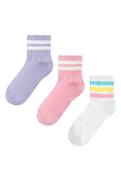 OEM Șosete sport pentru femei, model dungi, fancy, set 3 perechi, mărimea 37-...