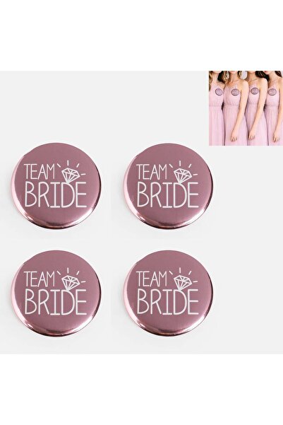 OEM Ομάδα Νύφης " Σήματα Ροζ Χρυσό Ø5.5εκ. - 4 τεμάχια