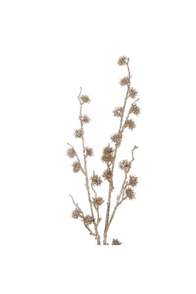 OEM Διακοσμητικός Χριστουγεννιάτικος Χιονάνθρωπος-Κλαδί με Γκλίτερ Σαμπάνιας ...