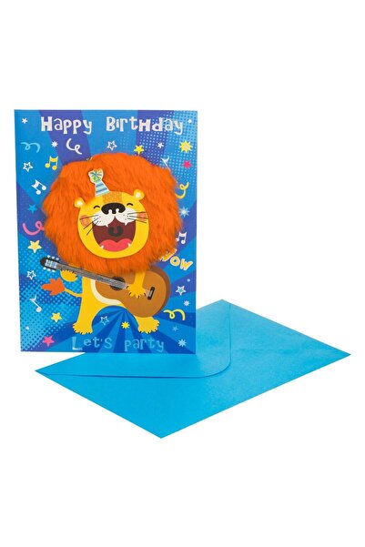 OEM Κάρτα γενεθλίων με σχέδιο λιονταριού  "Χρόνια Πολλά " 13x19εκ. & Φάκελος