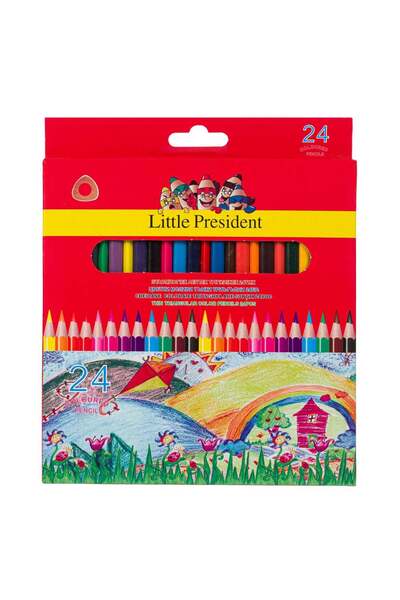 OEM Μικρός Πρόεδρος Σετ Χρωματιστών Μολυβιών Τριγωνικής Λεπτής Μύτης - 24 τεμ...