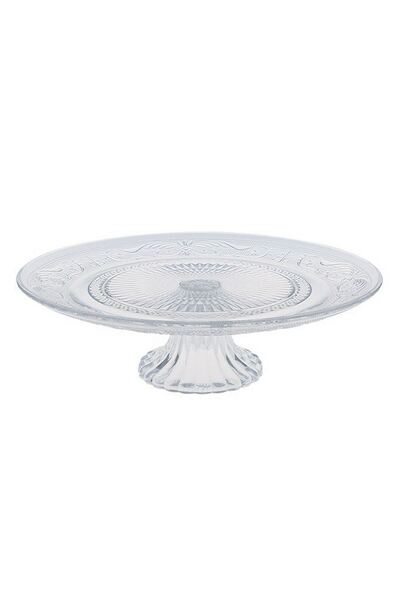 OEM Suport cu Picior din Sticla Transparenta cu Model Sculptat pentru Prajitu...