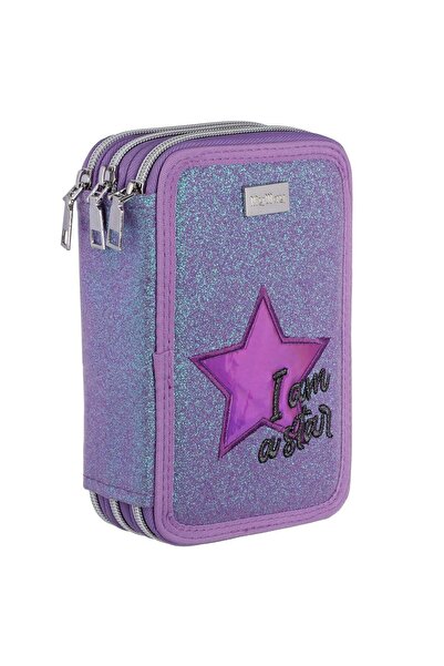 OEM MyWay Triple Fitted Pencil Case Lilac Glitter Glitter "I am a Star" -12.5...