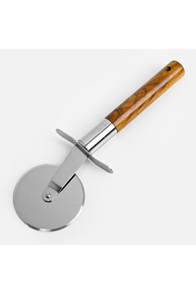 OEM Metal Pizza Knife with Brown Handle