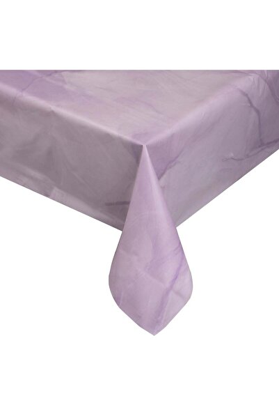 OEM Lila Marble Plastic Tablecloth with Gold Foil Let's Celebrate 180x120cm