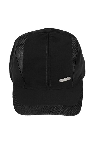 OEM Μαύρο καπέλο με διχτυωτό ύφασμα και μεταλλικό σχέδιο  "SPORT " για Άνδρες