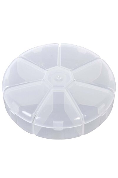 OEM Round Plastic Organizer Box with 7 Compartments Ø11.2x3.5 centimeters