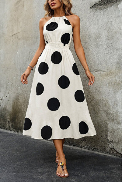 FRESCO SCARFS Women's Sleeveless Halter Neck Elastic Waist Digital Print Sing...