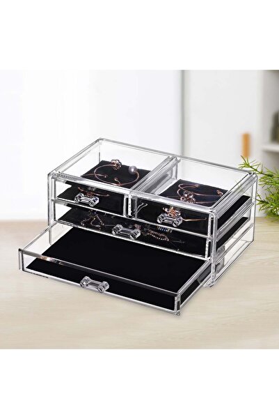 OEM Acrylic Box with Drawers for Organizing Cosmetics 23x12x10cm