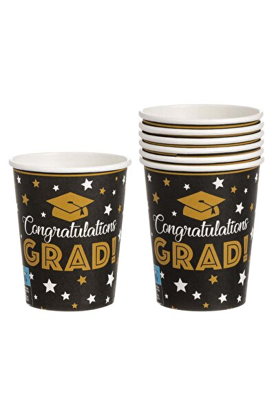 OEM Graduation Party Glasses "Congratulations Grad!" 240ml - 6pcs