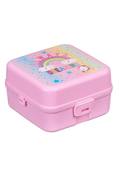 OEM Rainbow Pink Plastic Compartmented Casserole for Kids 13.5x13x8cm - 1.1L