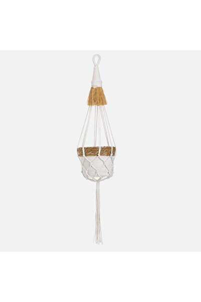 OEM Suport Ghiveci Flori Macrame Alb Ø17x80cm