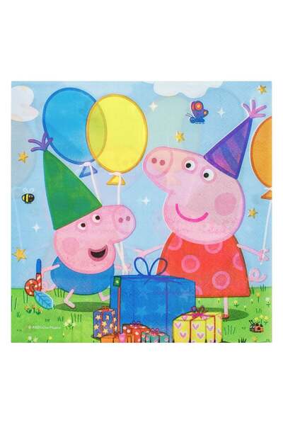 OEM Πεππά Τζορτζ Χαρτοπετσέτες Τραπεζιού Πάρτι Διπλής Στρώσης 33x33εκ. - 12 τ...