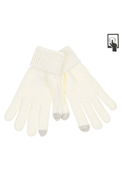 OEM Εκρού Ανάγλυφα Γάντια Οθόνης Αφής για Γυναίκες - 1 Ζευγάρι