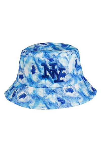 OEM Sky Blue White Tie Dye "NY" Print Bucket Hat for Kids
