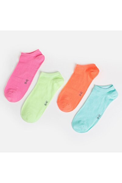 OEM Women's Short Socks in Neon Colors - 4 Pairs 36-42