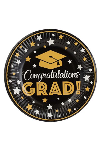 OEM Graduation Party Cardboard Plates "Congratulations Grad!" 18 centimeters ...