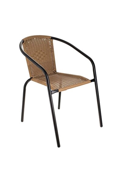 OEM Scaun de Gradina Metalic Impletit Maro 54x63x76cm