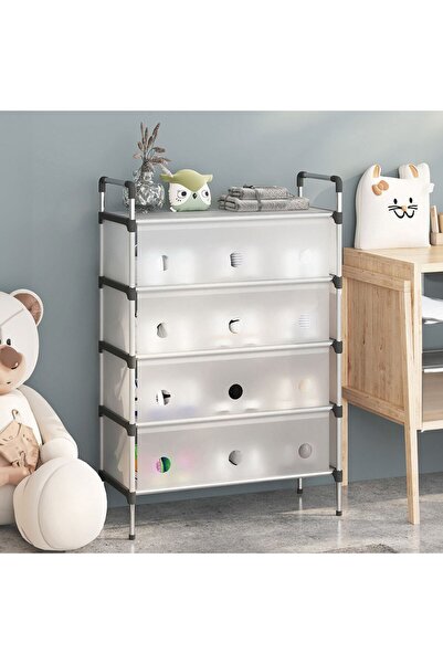 OEM Frosty Shoe Rack with 4 Drawers & Shelf 60x28x90cm