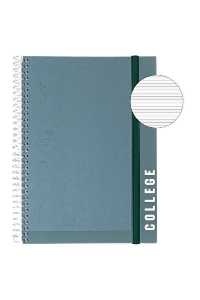 OEM Caiet B5 cu Spirala 4 Subiecte Gri Verde cu Elastic College - 128F