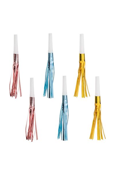 OEM Τρίχρωμες Μεταλλικές Κορνέτες Πάρτι - 6 τεμάχια