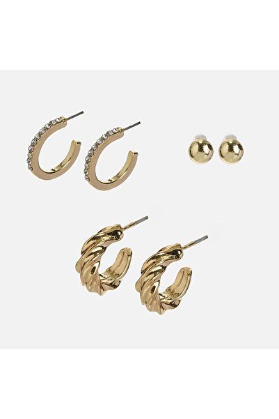 OEM Cercei de Culoare Aurie Cercuri cu Bila pentru Femei - 3perechi