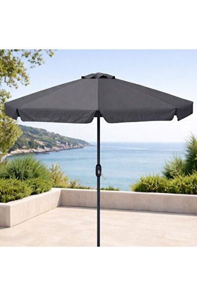 OEM Umbrela de Gradina anti-vant Gri Reglabila cu Mecanism Manual Ø3 metri