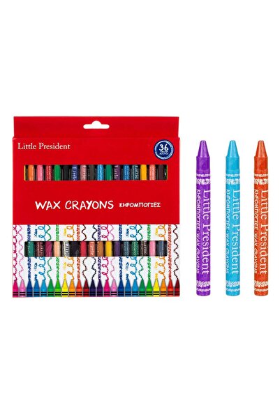 OEM Μικρός Πρόεδρος Λεπτές Κηρομπογιές Σετ Διαφόρων Χρωμάτων - 36 τεμάχια