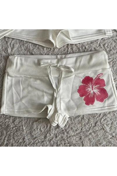 Gofeel Hibiscus Flower Printed Mini Shorts