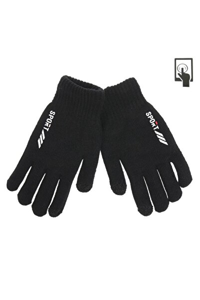 OEM Manusi Tricotate Negre ”Sport” pentru Ecrane Tactile pentru Barbati