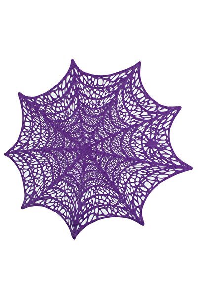 OEM Βάση Πιάτου Χάλογουιν Μωβ Ιστός Αράχνης 44x41εκ.